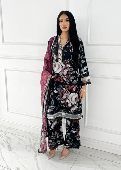 BUT-123- Readymade linen Printed suit 2025 - Memsaab Online