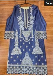 HRS155 - Heeras Grey Readymade Viscose Suit - Memsaab Online