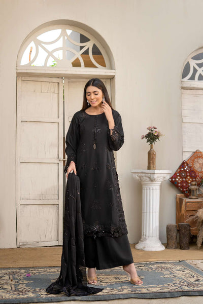 RGZ7105 - Rangz Chantelle Linen Suit Chiffon Scarf - Memsaab Online