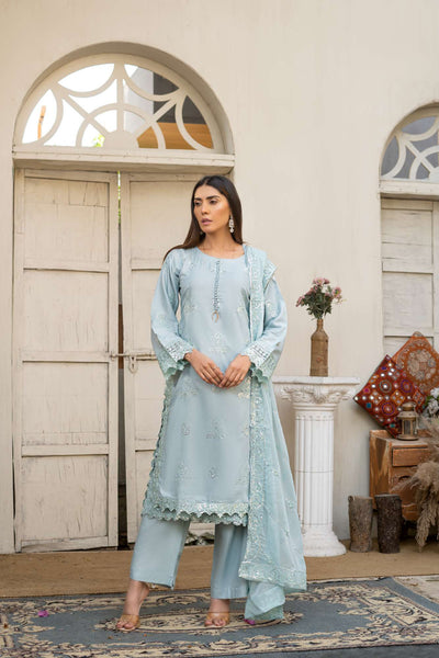RGZ7105 - Rangz Chantelle Linen Suit Chiffon Scarf - Memsaab Online