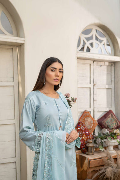 RGZ7105 - Rangz Chantelle Linen Suit Chiffon Scarf - Memsaab Online