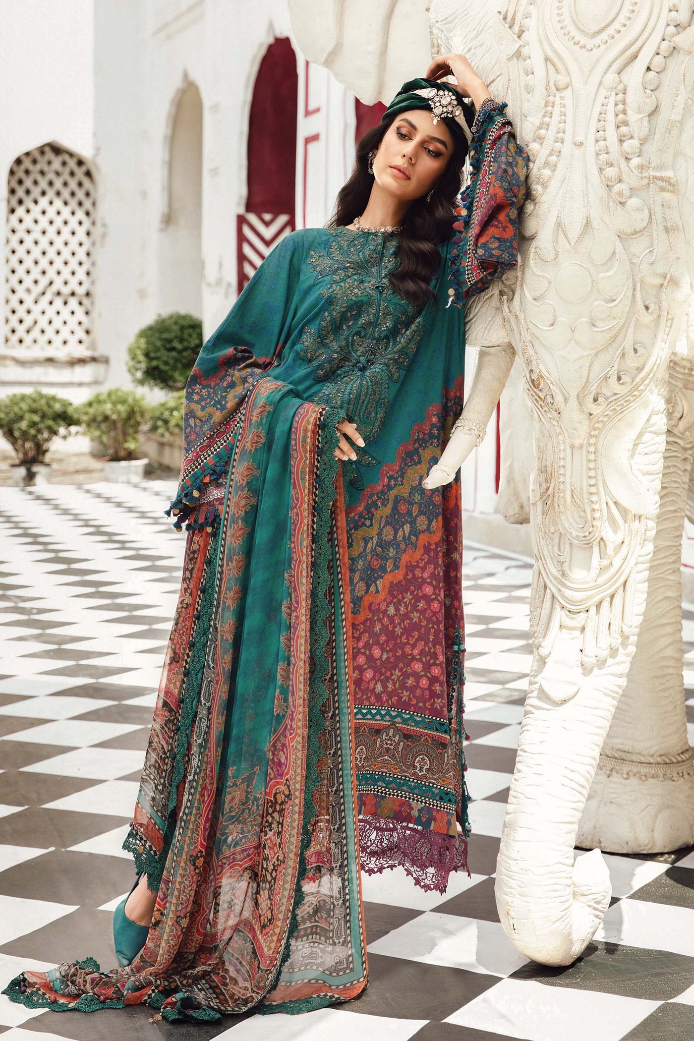 MPTR-2710-B Unstitched - Maria B MPRINTS Collection 2025 - Memsaab Online