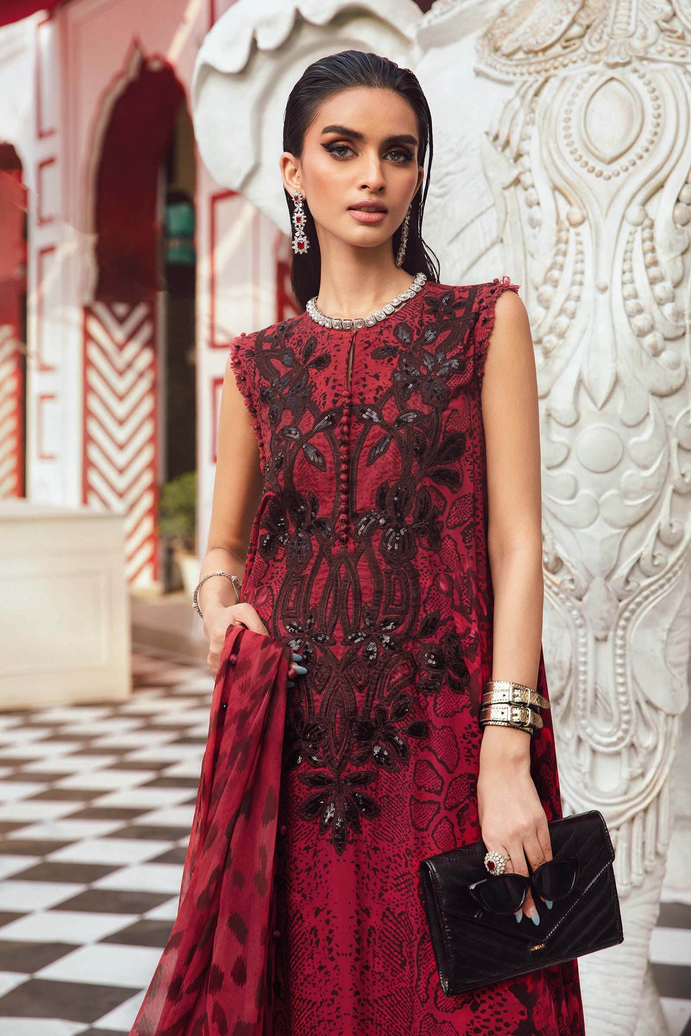 MPTR-2702-A- Unstitched - Maria B MPRINTS Collection 2025 - Memsaab Online