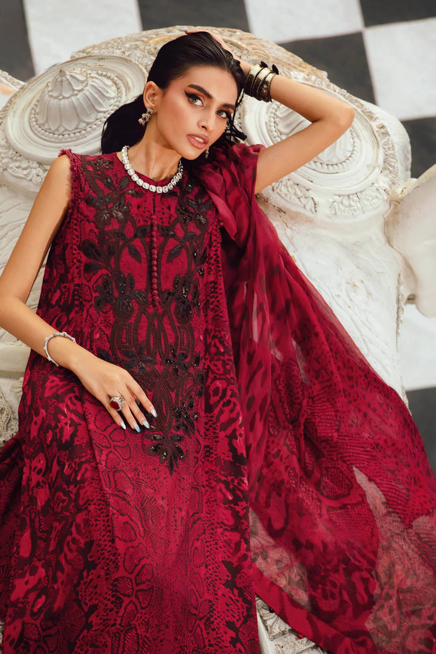 MPTR-2702-A- Unstitched - Maria B MPRINTS Collection 2025 - Memsaab Online