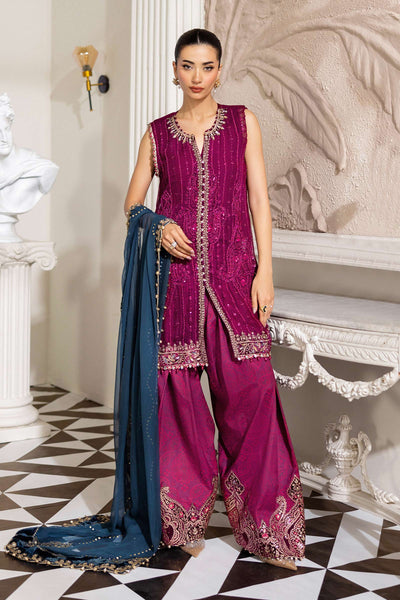 MPC-25-102-Unstitched Embroidered Chiffon Suit Maria B 2025 - Memsaab Online