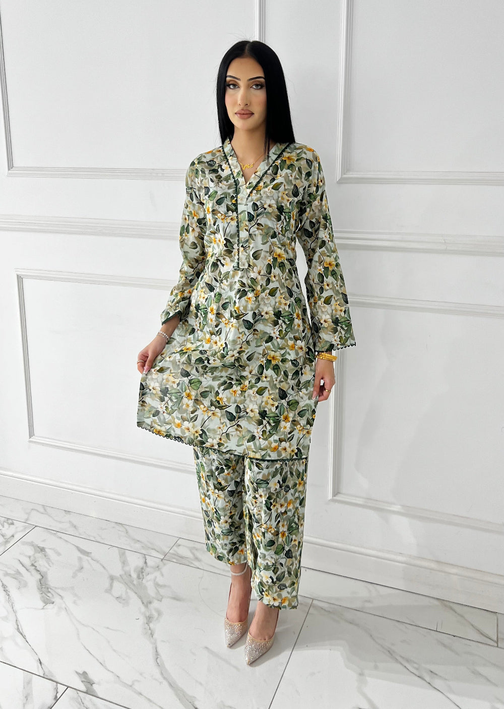 BUT-114 - Green- S.Prints Printed Lawn Co-ords - Memsaab Online