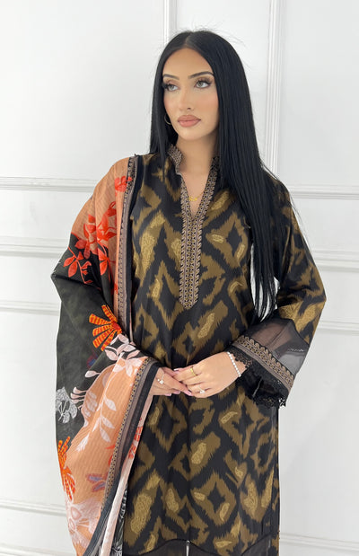 BUT-131- Readymade linen Printed suit 2025 - Memsaab Online