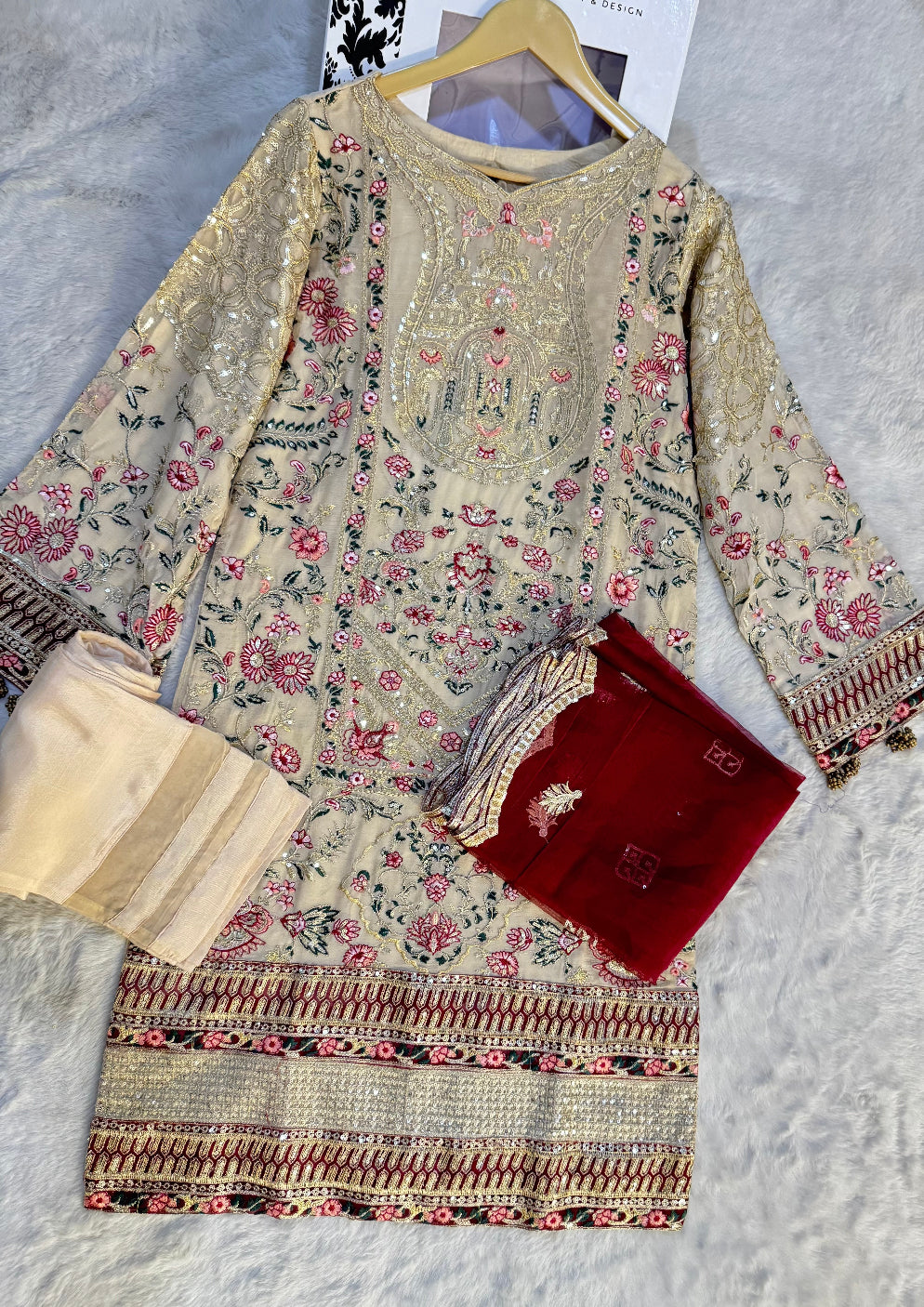 SN37 - Readymade - 3 Piece Chiffon Fancy Outfit