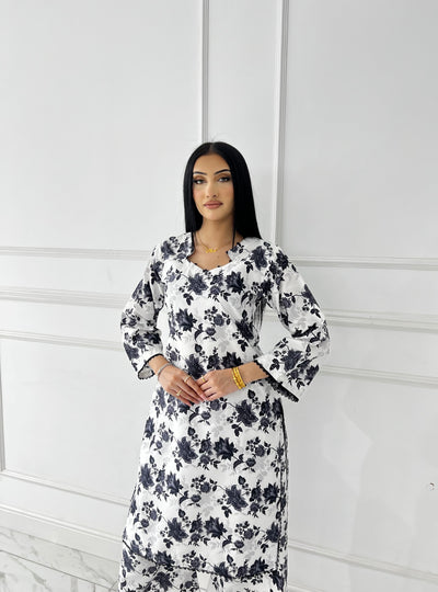 BUT-118- White- S.Prints Printed Lawn Co-ords - Memsaab Online