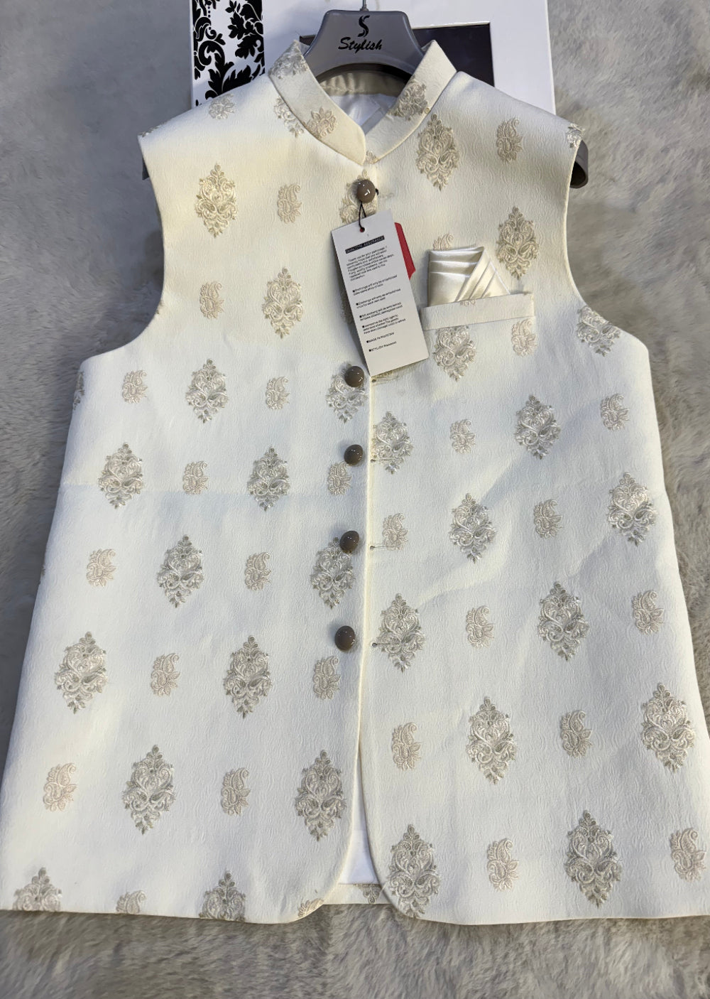 GS-5078 Readymade Elegant Embroidered Waistcoat 2025 - Memsaab Online