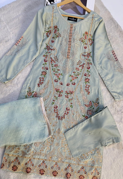 HK198 Dhirar - Readymade Linen Suit - Memsaab Online