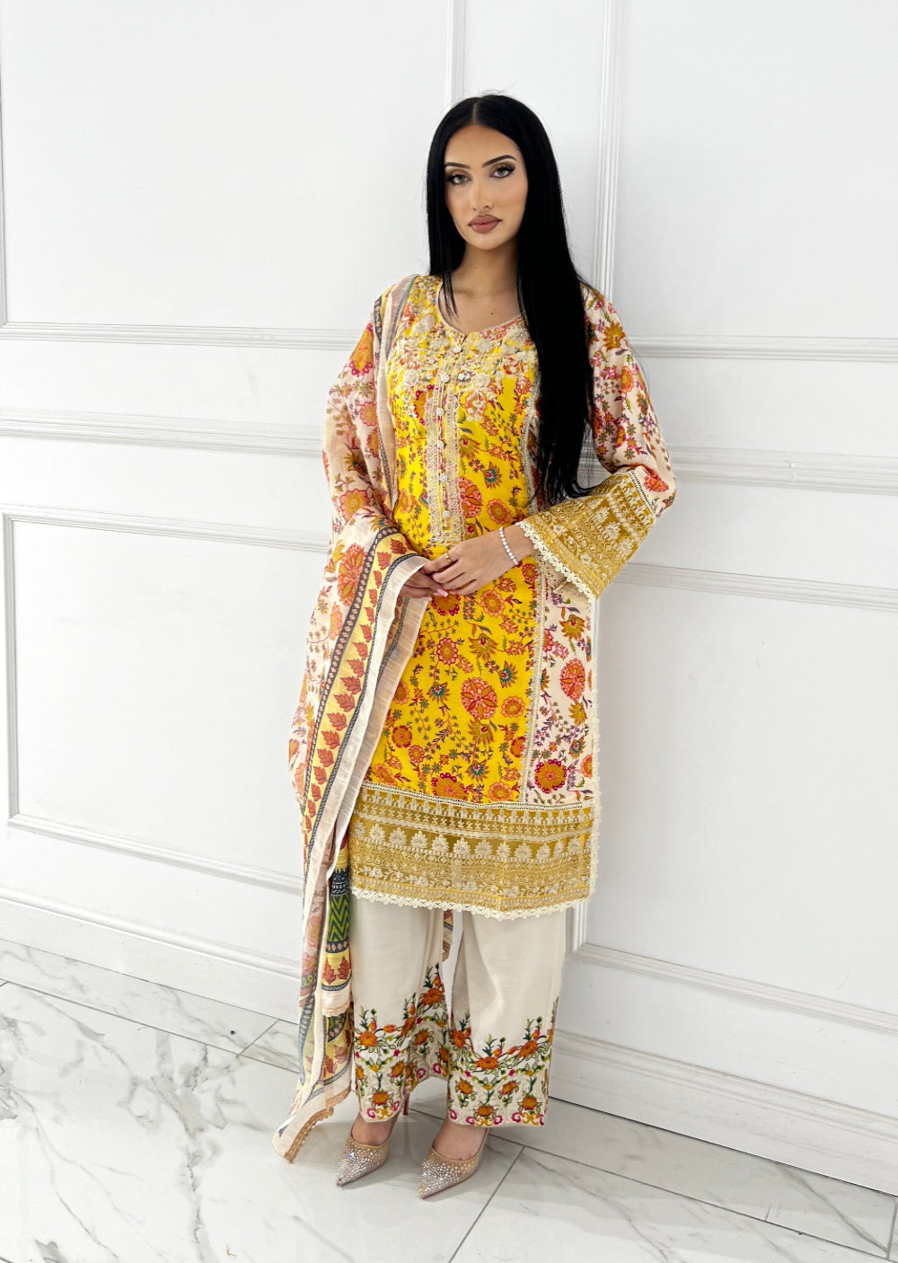 BPH-202 - Readymade Yellow Viscose Suit - Memsaab Online