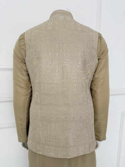 HKF101 Mens Beige Wedding Outfit - Memsaab Online