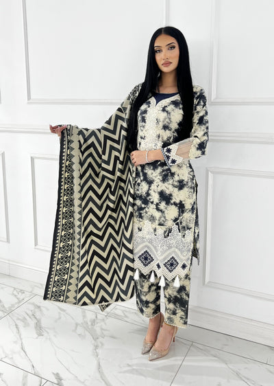 MDNA-26 - Readymade Embroidered Dhanak Outfit - Memsaab Online