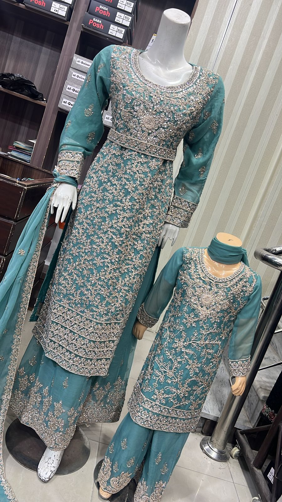 SHAZ9009 Chiffon Ghotta Work Suit - Memsaab Online