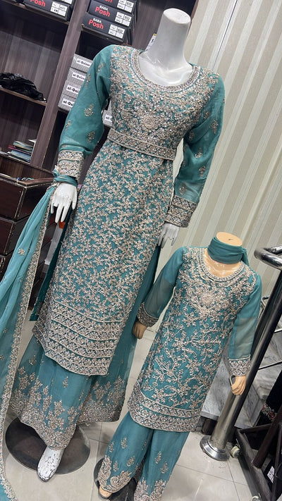 SHAZ9009 Chiffon Ghotta Work Suit - Memsaab Online