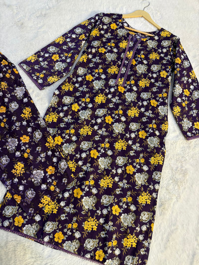 SLMN-19 Readymade Khaddar Co-ord - Memsaab Online