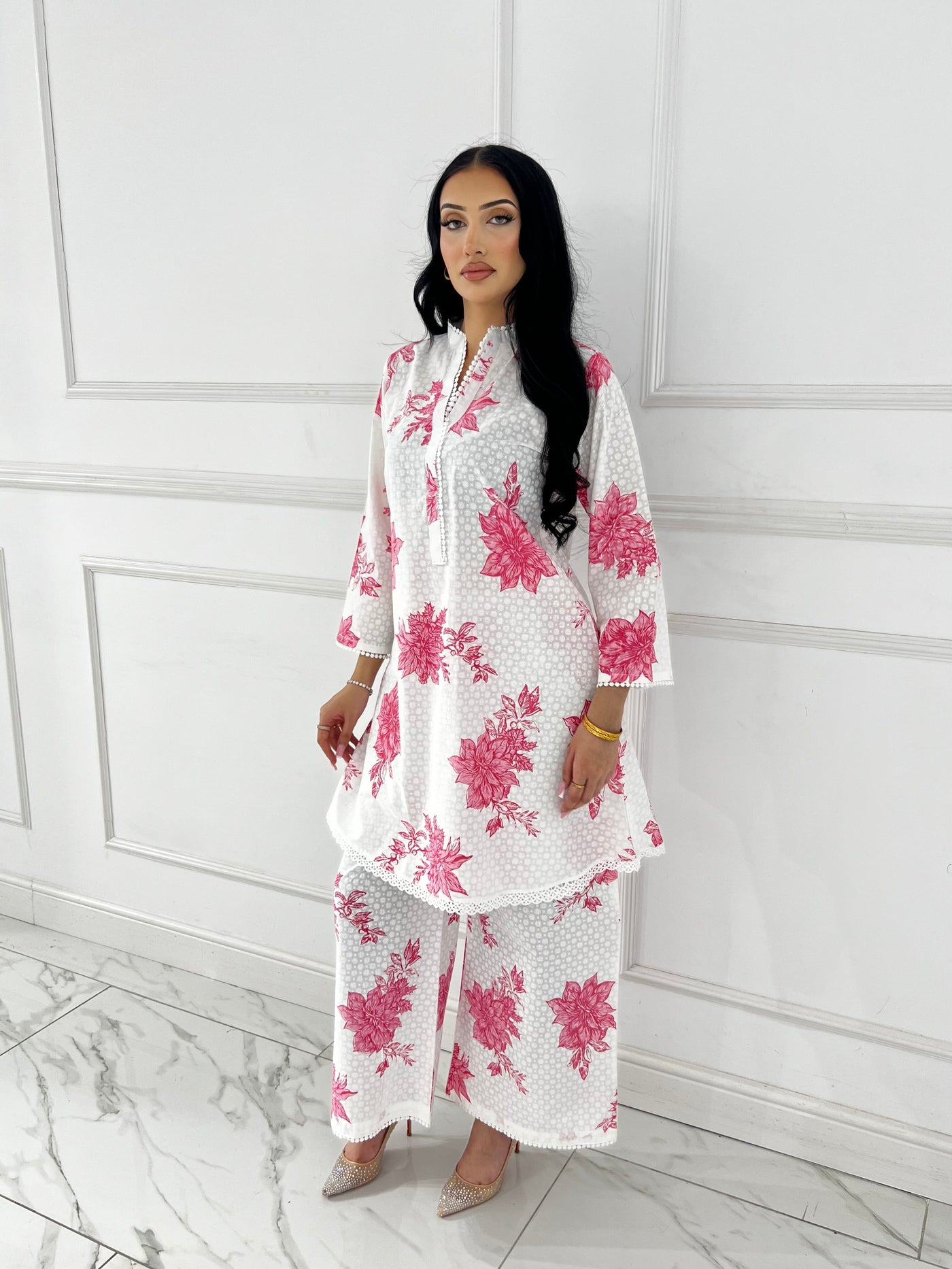 RBY-102 - RABIYA - Cotton 2 Piecce Co-ord Farshi - Memsaab Online