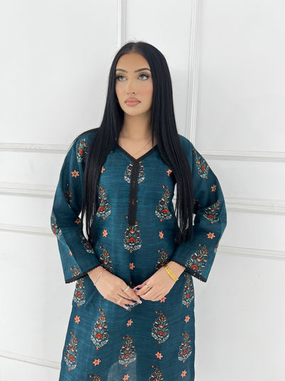 SLMN-30 Readymade Khaddar Co-ord - Memsaab Online