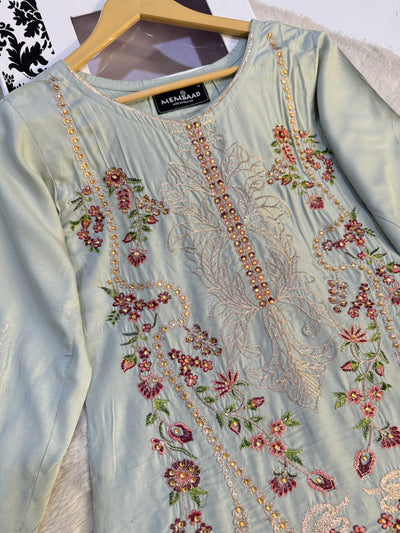 HK198 Dhirar - Readymade Linen Suit - Memsaab Online