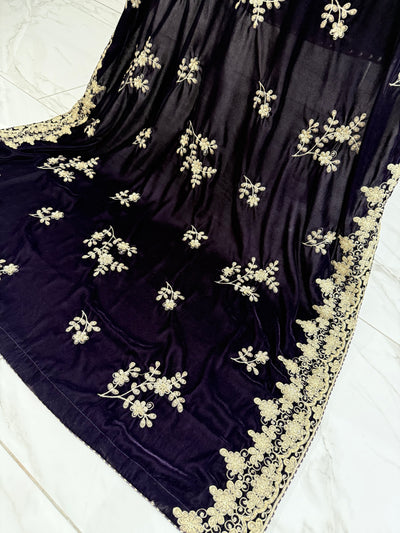 SMV103 Embroidered Velvet Shawl