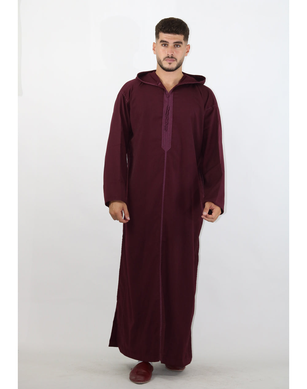 MRC-DMM001 Djellaba - Maroon Moroccan Thobe