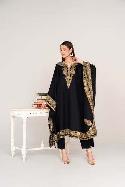 MSBMT-30 - Crescent (Black) - Kaftan - Readymade Outfit - 1 Piece Suit 2025 - Memsaab Online