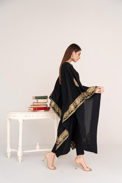 MSBMT-30 - Crescent (Black) - Kaftan - Readymade Outfit - 1 Piece Suit 2025 - Memsaab Online