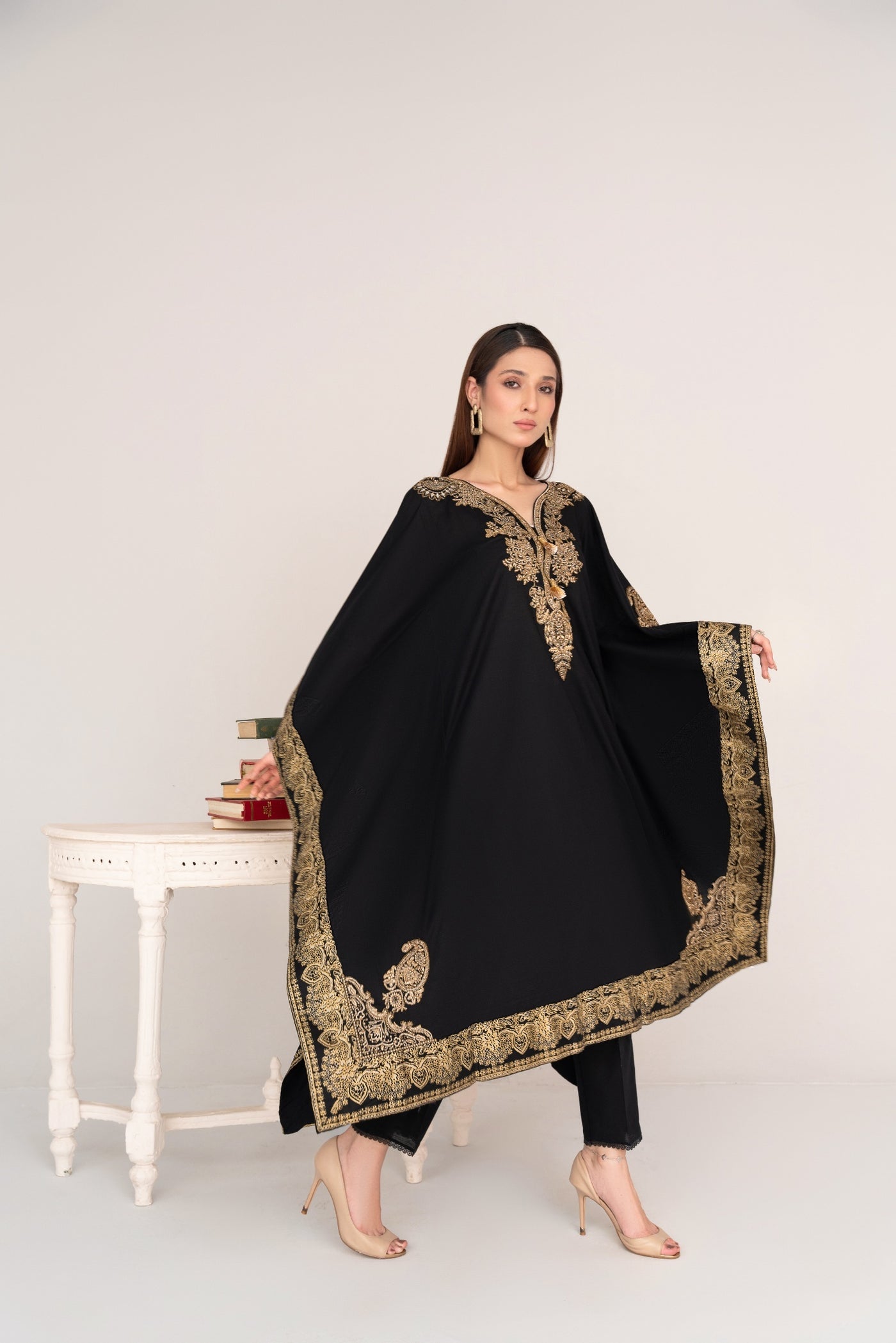 MSBMT-30 - Crescent (Black) - Kaftan - Readymade Outfit - 1 Piece Suit 2025 - Memsaab Online