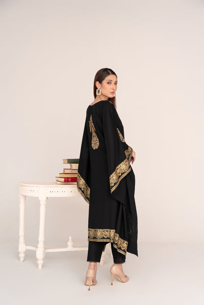 MSBMT-30 - Crescent (Black) - Kaftan - Readymade Outfit - 1 Piece Suit 2025 - Memsaab Online