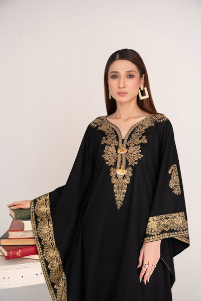 MSBMT-30 - Crescent (Black) - Kaftan - Readymade Outfit - 1 Piece Suit 2025 - Memsaab Online