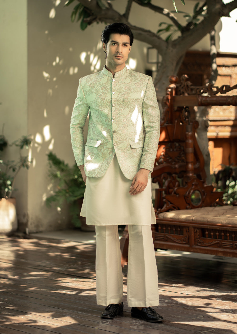 PC-569 - Readymade Mens Embroidered Prince Coat - Memsaab Online