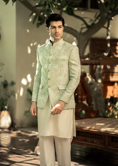 PC-569 - Readymade Mens Embroidered Prince Coat - Memsaab Online