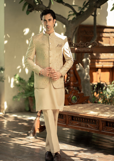 PC-578 - Readymade Mens Embroidered Prince Coat - Memsaab Online