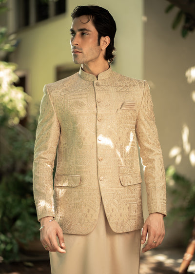 PC-578 - Readymade Mens Embroidered Prince Coat - Memsaab Online