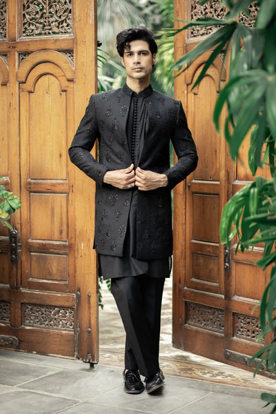 GS-5149 - Readymade Front Open Sherwani with Inner Suit 2025 - Memsaab Online