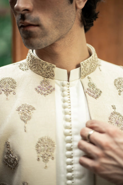 GS-5151 Readymade Front Open Sherwani with Inner Suit 2025 - Memsaab Online