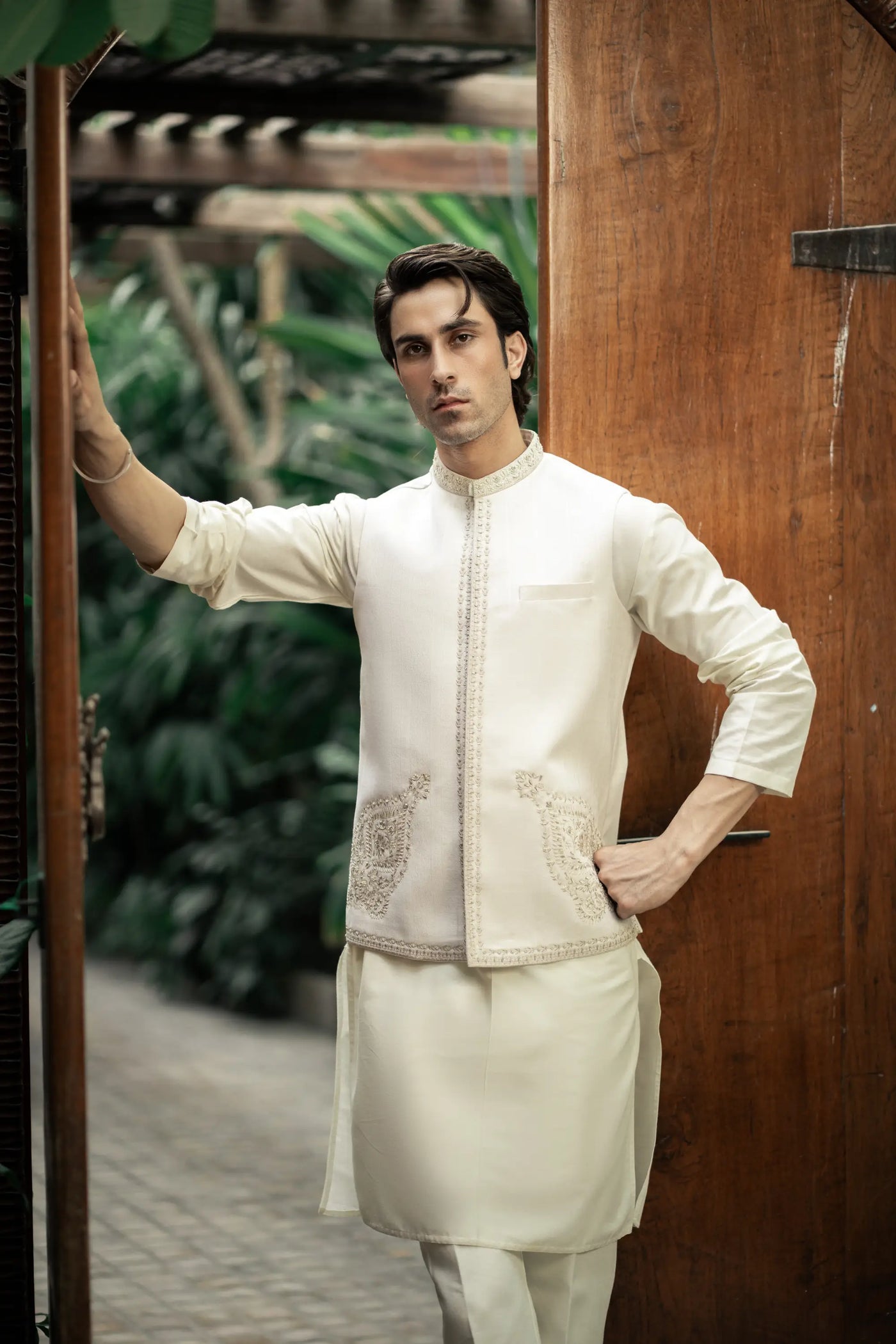 GS-5151 Readymade Front Open Sherwani with Inner Suit 2025 - Memsaab Online