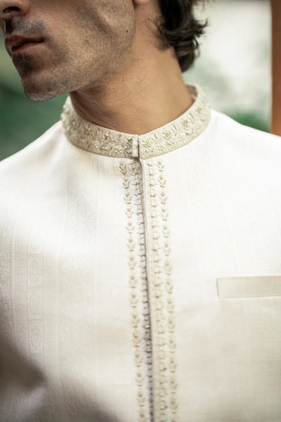 W-2960- Readymade Maysori Fabric Full Embroidery Waistcoat - Memsaab Online