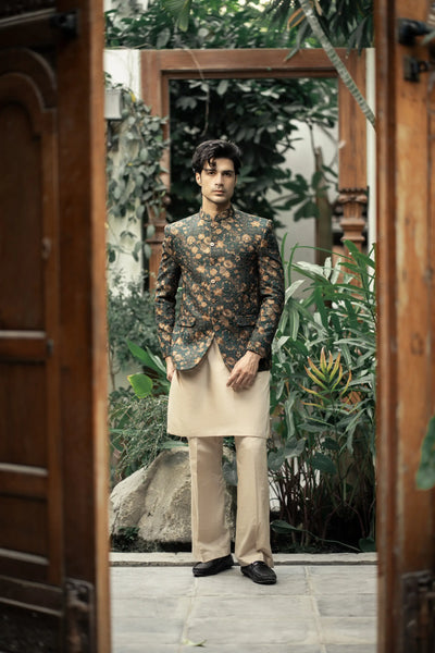 PC-586 - Readymade Mens Embroidered Prince Coat - Memsaab Online