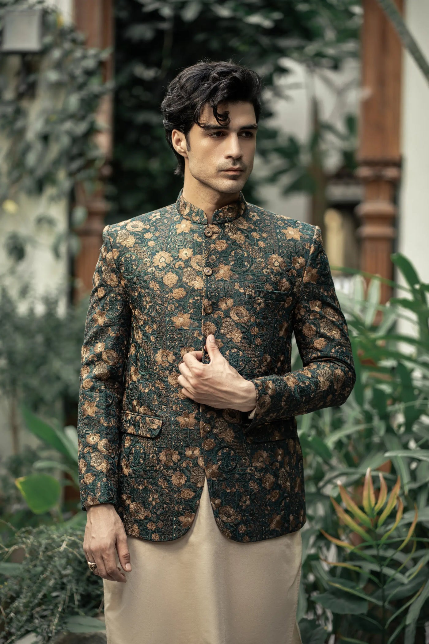 PC-586 - Readymade Mens Embroidered Prince Coat - Memsaab Online
