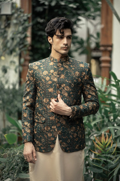 PC-586 - Readymade Mens Embroidered Prince Coat - Memsaab Online