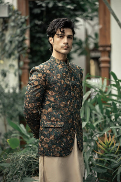 PC-586 - Readymade Mens Embroidered Prince Coat - Memsaab Online