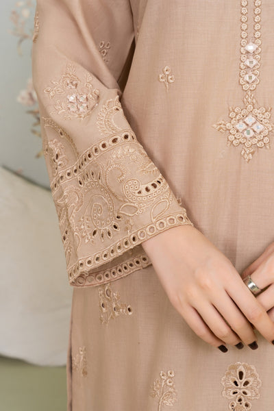 MSBMT-18 - Vanzila -Beige Readymade Outfit - 3 Piece Suit 2025 - Memsaab Online