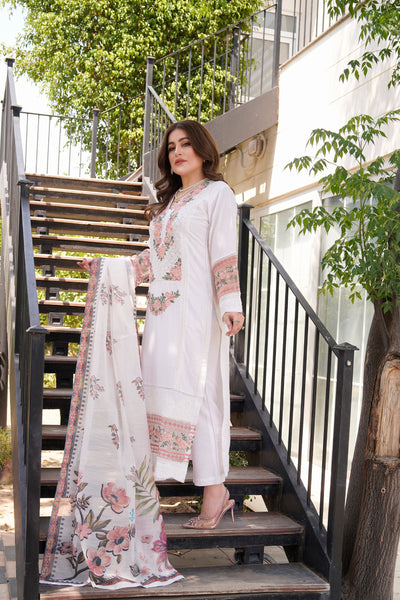 ATR-1131 - Off White - Sehrish B Lux Cotton - Memsaab Online