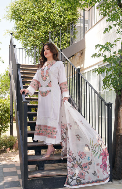 ATR-1131 - Off White - Sehrish B Lux Cotton - Memsaab Online