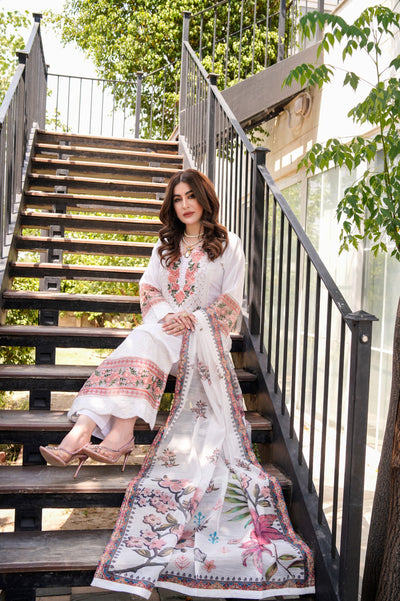 ATR-1131 - Off White - Sehrish B Lux Cotton - Memsaab Online