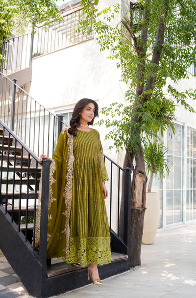 HK318 - Readymade Chiffon Outfit 2025 - Memsaab Online