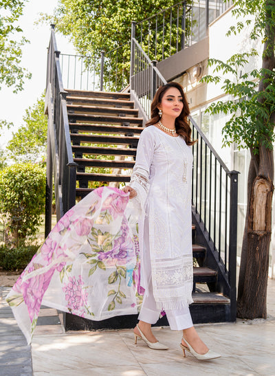 ATR-1129 - Offwhite - Sehrish B Lux Cotton - Memsaab Online