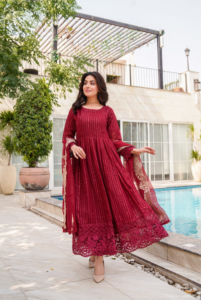HK318 - Readymade Chiffon Outfit 2025 - Memsaab Online